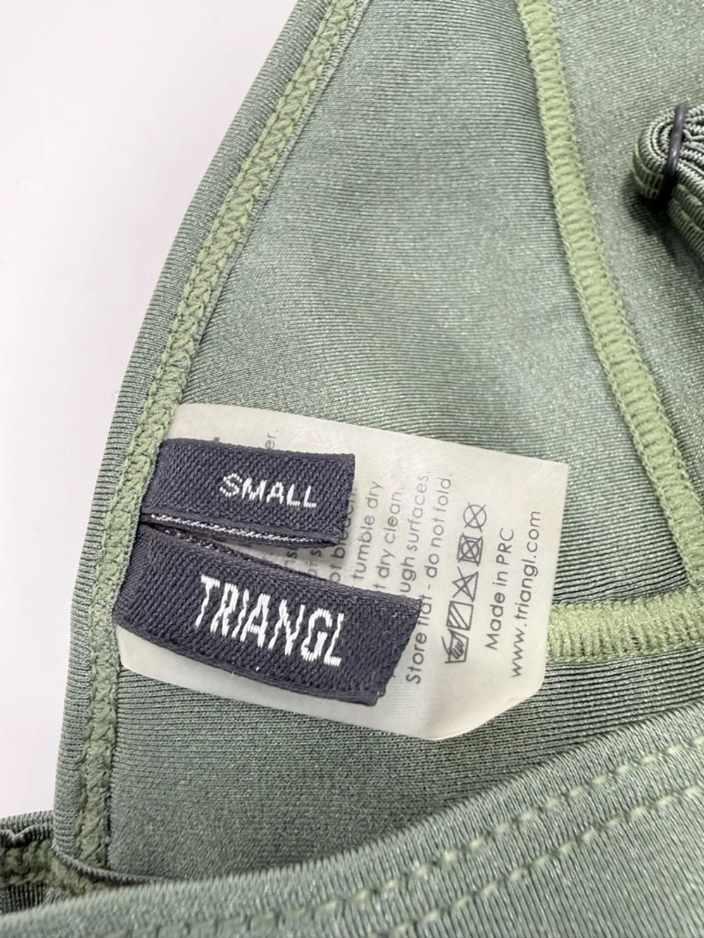 triangl swimwear Olive Green Crochet Triangle Bikini Top